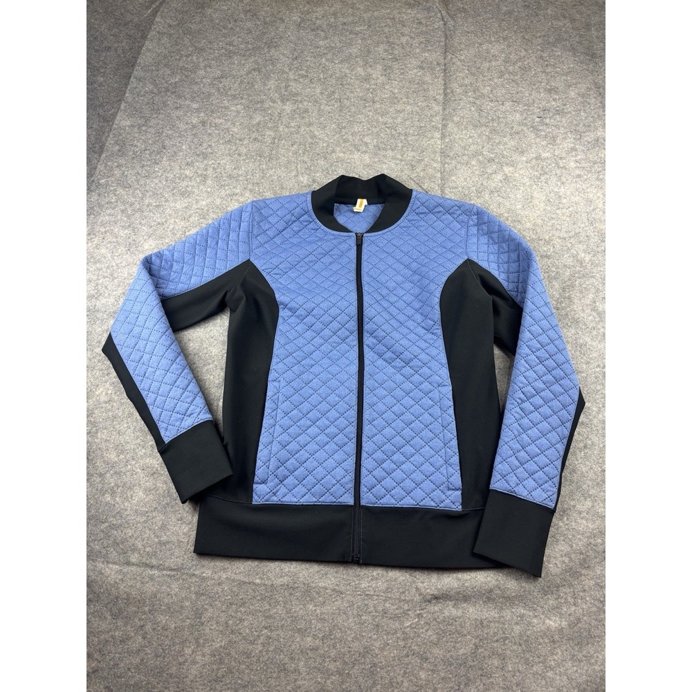 Lucy Clothing Womens XS Quilted Insulated Track Jacket Blue Black Hiking Outdoor